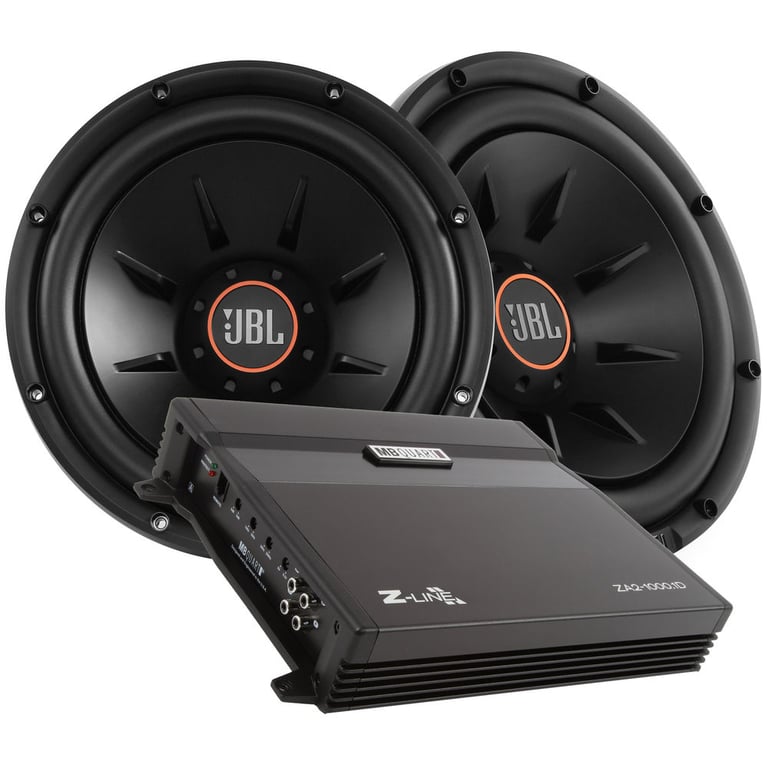 (2) 1100W JBL S2-1224 12" Subwoofers + ZA2-1000.1D 1000W RMS Amplifier Image 1