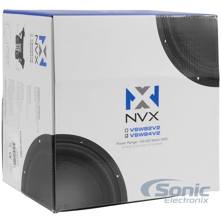 (2) 8" NVX VSW84V2 Subwoofers + ZA2-1000.1D 1000W RMS Amplifier Package Image 7