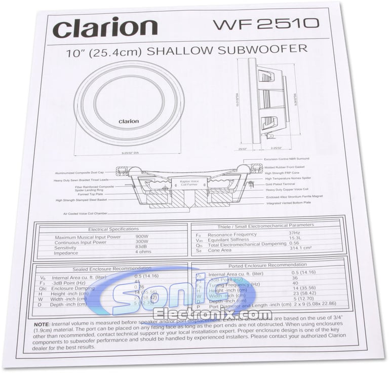Clarion WF2510 Image 5