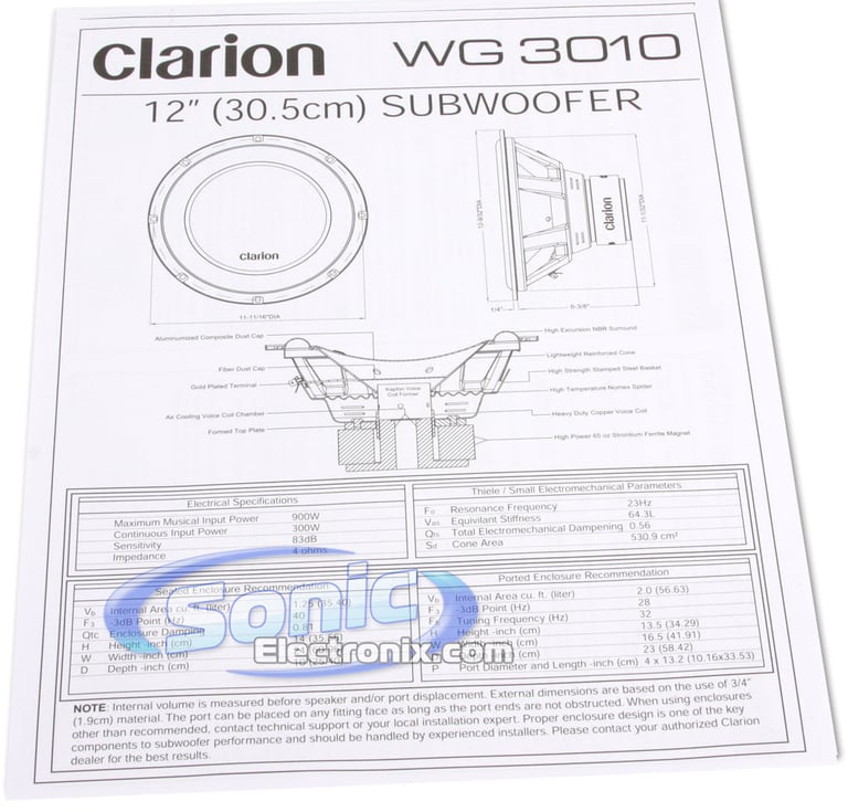 Clarion WG3010 Image 4