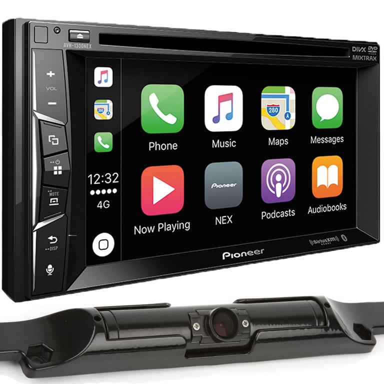 Pioneer AVH-1300NEX Apple CarPlay Car Stereo + License Plate Frame Backup Camera Image 1