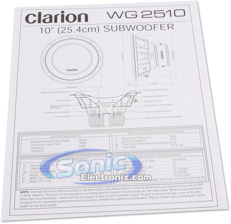 Clarion WG2510 Image 4