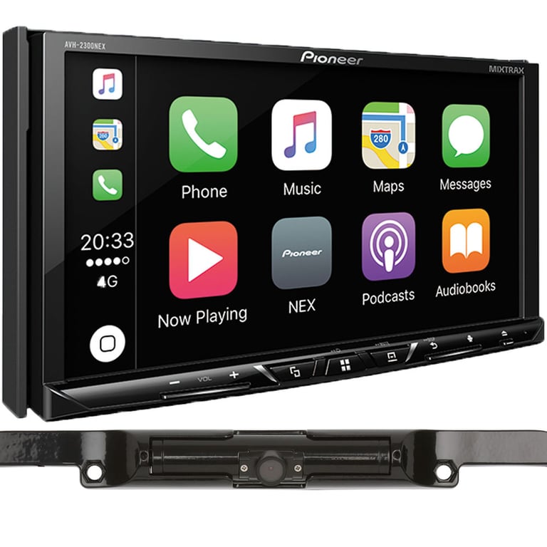 Pioneer AVH-2300NEX Android Auto/Apple CarPlay Stereo w/ License Plate Frame Backup Camera Image 1