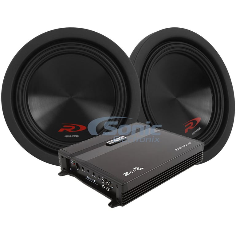 2 Alpine Type-R SWR-8D2 750w Bass Package with MB Quart ZA2-1000.1D Amp Image 1