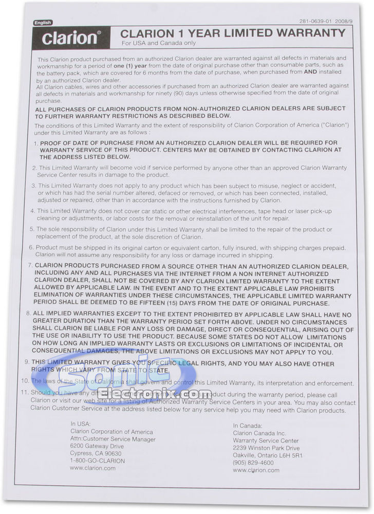 Clarion SRG6921R Open Box Image 9
