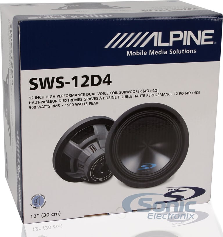 2 Alpine Type-S SWS-12D4 12" 1000w Bass Package with MB Quart ZA2-1000.1D Amp Image 6