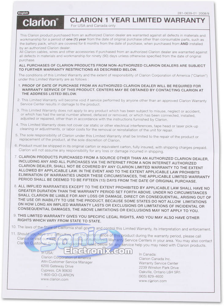 Clarion SRQ6932R Image 9