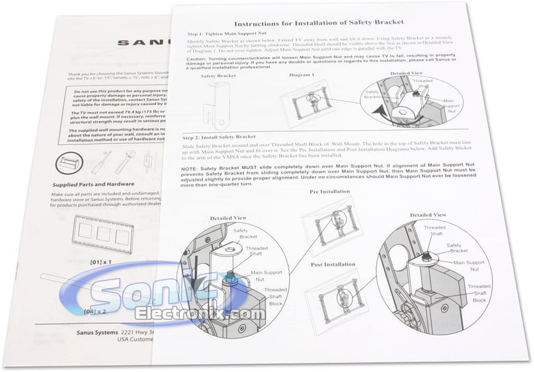 Sanus Systems VMDD26B Flat Panel Mount (SASVMDD26B) Image 7