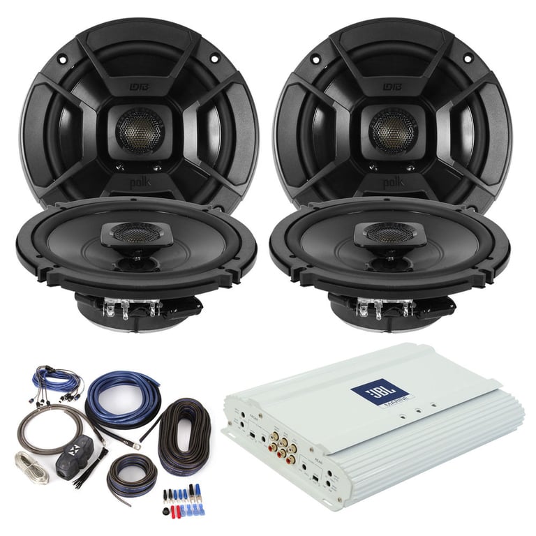 JBL Marine MA6004 Amplifier + 4 Polk Audio DB652 Speakers Kit Image 1