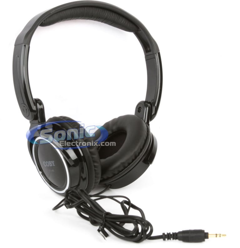 Coby CV185 (CV-185) Deep Bass Stereo Headphones - Black Image 1