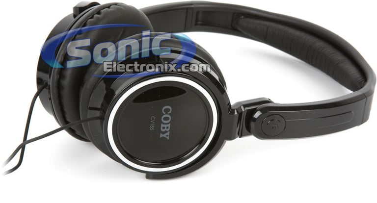 Coby CV185 (CV-185) Deep Bass Stereo Headphones - Black Image 3