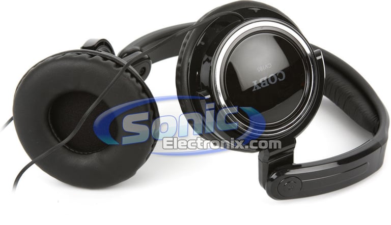 Coby CV185 (CV-185) Deep Bass Stereo Headphones - Black Image 4