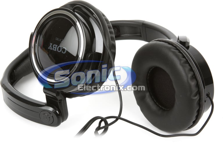 Coby CV185 (CV-185) Deep Bass Stereo Headphones - Black Image 5