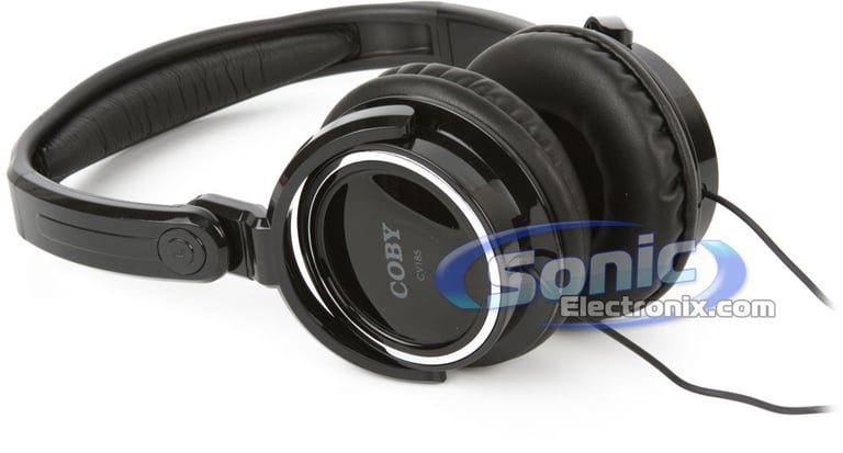 Coby CV185 (CV-185) Deep Bass Stereo Headphones - Black Image 2