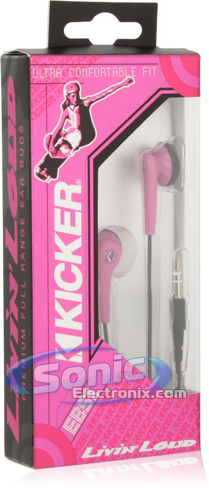 Kicker EB51P (Pink EB51) In-Ear Stereo Earbuds - Pink Image 5