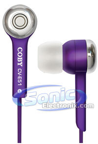 Coby CVE52PUR Jammerz (Purple CVE52) Stereo Earphones Image 1