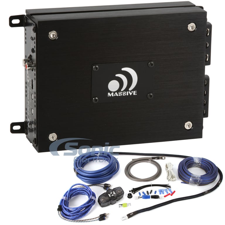 Massive Audio N2 Ultra-Compact Class-D Monoblock Amplifier w/ 4 AWG OFC Amp Kit Image 1