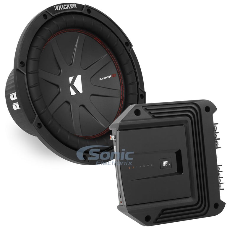 Kicker CompR CWR102 + JBL GX-A602 Bass Package Image 1