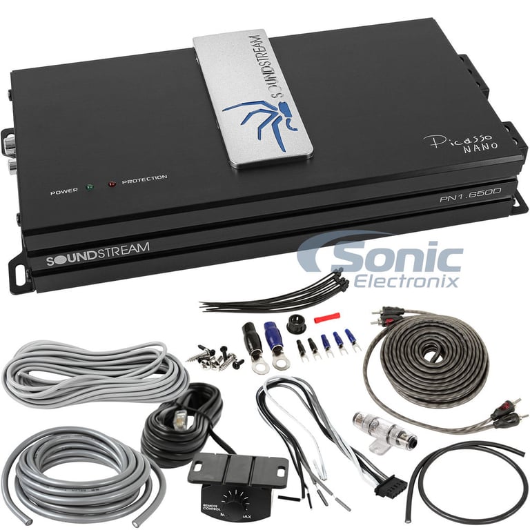 Soundstream PN1.650D Monoblock Amplifier w/ Complete 4 AWG Amp Kit Image 1