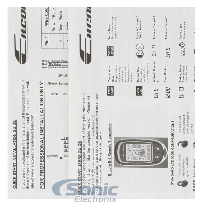 Encore E9 2-way Remote Start & Keyless Entry Alarm System with OL-MDB-ALL Bypass Image 8
