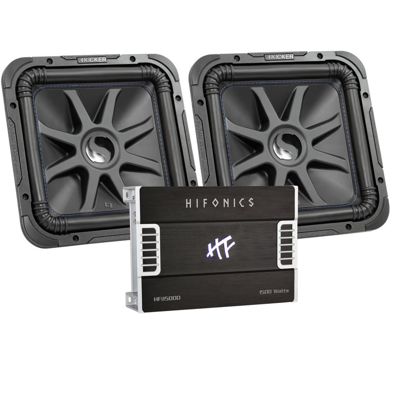 (2) Kicker Solo-Baric L7S124 (44L7S124) + 1500RMS Hifonics HFi1500D Image 1