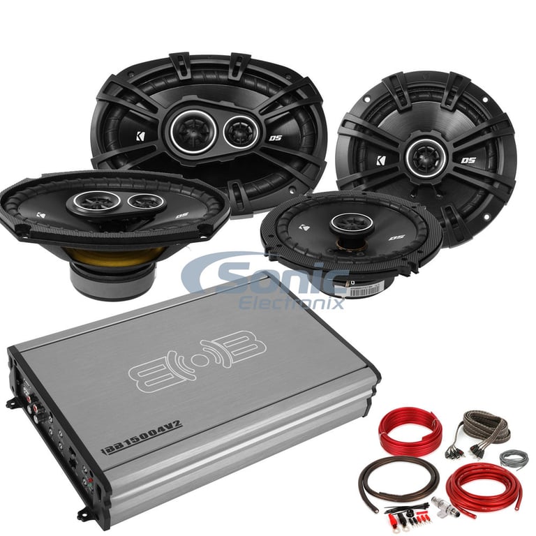 Kicker DSC65 6.5" 2-Way and DSC6930 6x9" 3-Way + 600W 4-Channel Amplifier Bundle Image 1