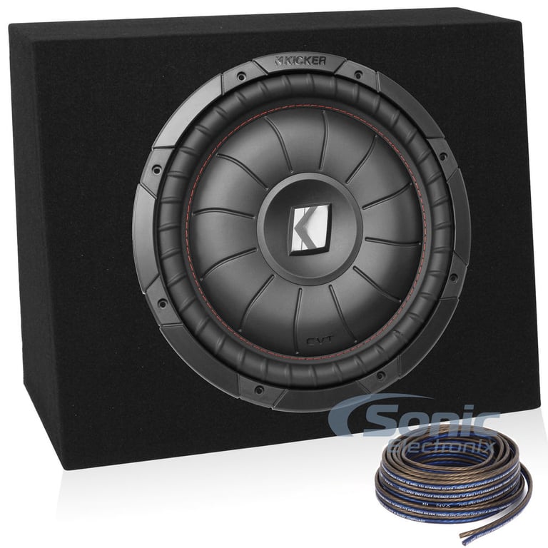 Kicker 12" CompVT Subwoofer + Sealed Enclosure + Speaker Wire Image 1
