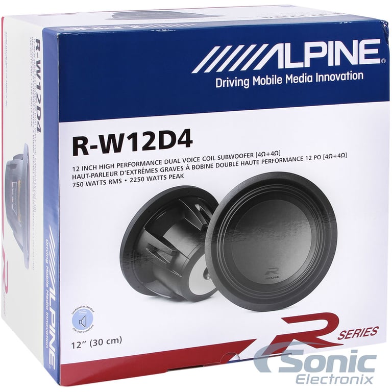 12" Alpine R-W12D4 Subwoofer + MB Quart ZA21000.2 1000W Amplifier Bass Package Image 6