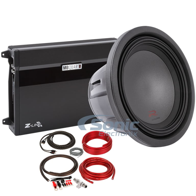 12" Alpine R-W12D4 Subwoofer + MB Quart ZA21000.2 1000W Amplifier Bass Package Image 1