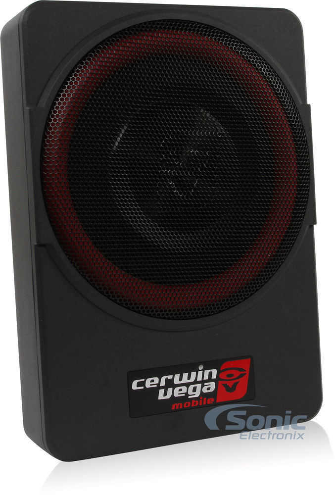 Cerwin Vega VPAS10 550W 10" Under Seat Powered Subwoofer Enclosure + Amp Kit Image 2