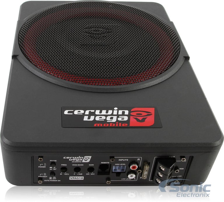 Cerwin Vega VPAS10 550W 10" Under Seat Powered Subwoofer Enclosure + Amp Kit Image 3