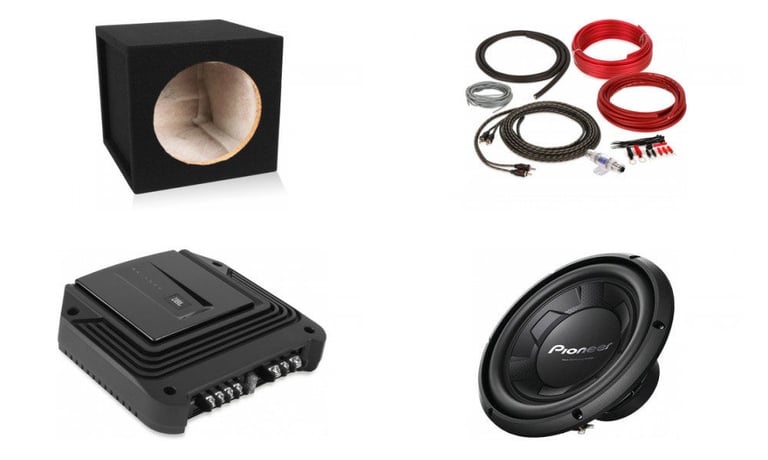 10" Pioneer TS-W106M Subwoofer with Sealed Box + JBL 2-Ch Amplifier + Wire Kit Image 1