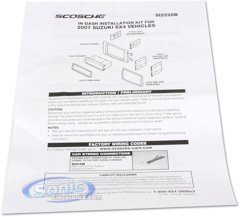 Scosche SI2228B / SI2228 Dash Kit Image 2