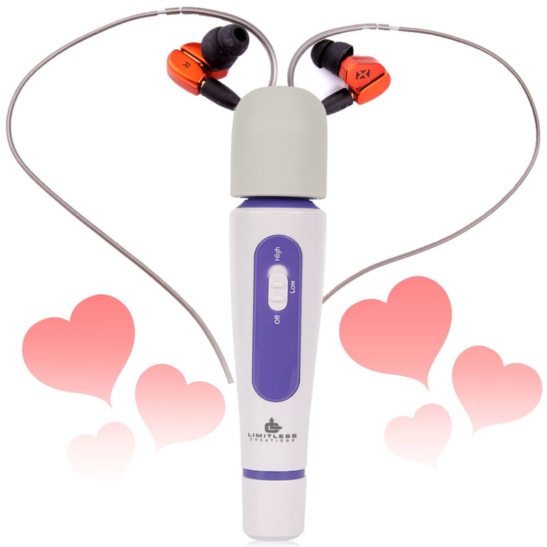 Multi-Speed Neck Body Personal Massage Wand Vibrator with Earbuds Image 1