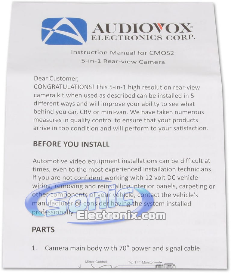 Audiovox CMOS2 Image 5