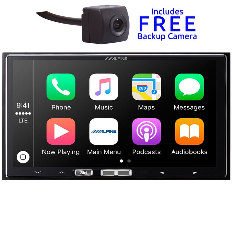 Alpine iLX-107 Wireless CarPlay In-Dash Receiver + FREE Alpine Backup Camera Image 1