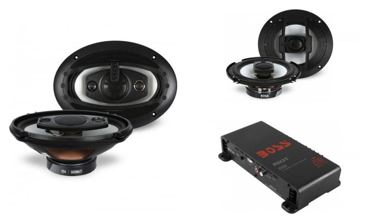 Boss Riot R94 + Boss Riot R63 6" x 9" 6.5" + 2 Ch Amp Amplified Speaker Package Image 1