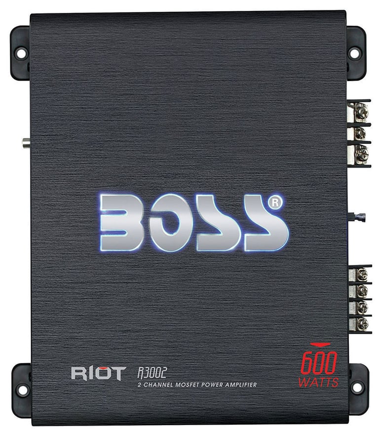 Boss R3002 2-Channel Amplifier + 2 Farad Car Capacitor + Amp Kit Image 3