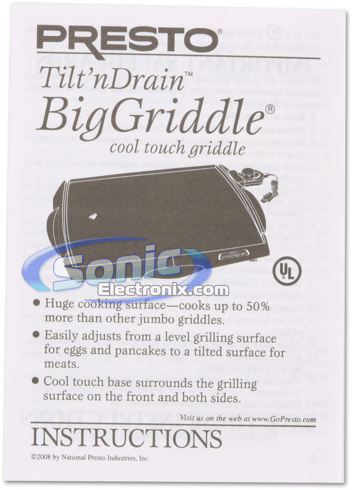 Presto Big Griddle 07046 Image 5