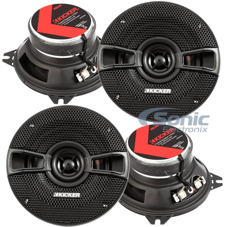 (4) Kicker 44KSC404 KSC404 4" 300 Watt 2-Way Car Stereo Speakers Image 1
