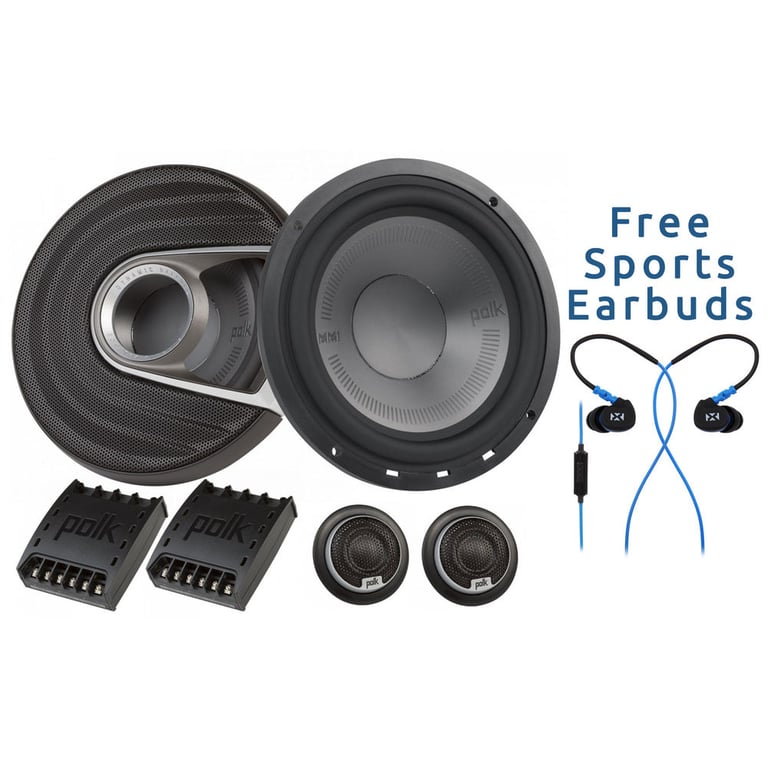 Polk Audio MM6502 6.5" Component Speakers + FREE Earbuds Image 1