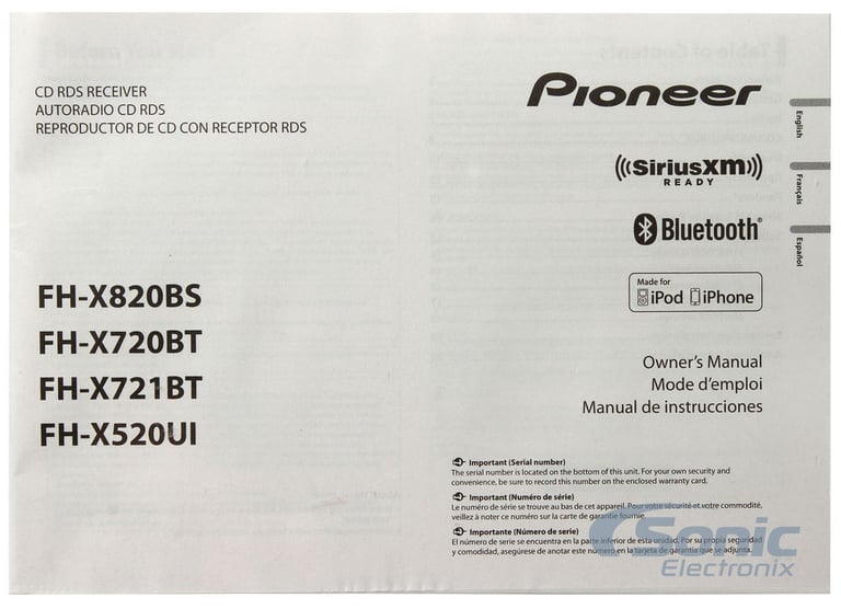 Pioneer FH-X520UI Double DIN Car Stereo + 4 Alpine Type-S SPS-610 Speakers Image 7