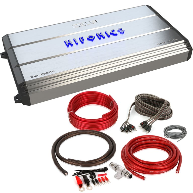 New Hifonics Zeus ZXX-2000.4 2000 Watt RMS 4-Channel Car Audio Amplifier+Amp Kit Image 1