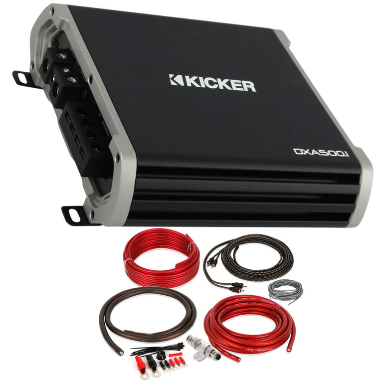 Kicker 43DXA5001 D-Series 500w RMS Mono Class D Car Amplifier+Amp Kit DXA500.1 Image 1