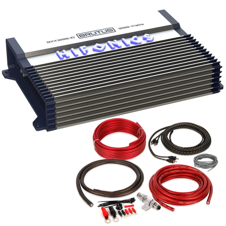 Hifonics BXX1200.1D 1200 Watt RMS Mono Car Amplifier + Amp Kit + Capacitor Image 1