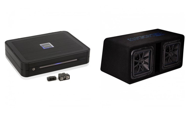 Kicker L7S122 (44DL7S122) Dual 12" Vented Subwoofer Enclosure + Alpine PDX-M12 Image 1