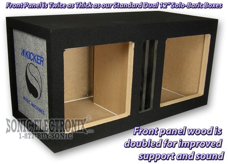 Kicker 12" Solo-Baric 1-1/2 MDF Dual Ported Logo Enclosure Image 1