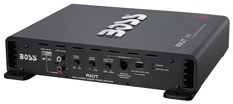 Boss R3002 600 Watt 2-Channel Car Power Amplifie with Bass Knob + Amp Wire Kit Image 4