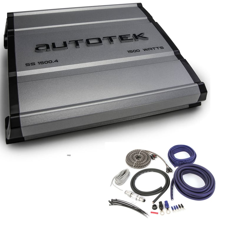 Autotek SS1500.4 4-Channel Car Amplifier + Amp Kit Image 1