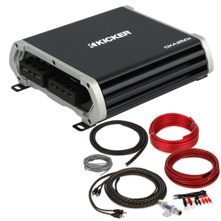 Kicker DXA250.1 D-Series 500W Monoblock Amplifier + Premium Amp Kit Image 1